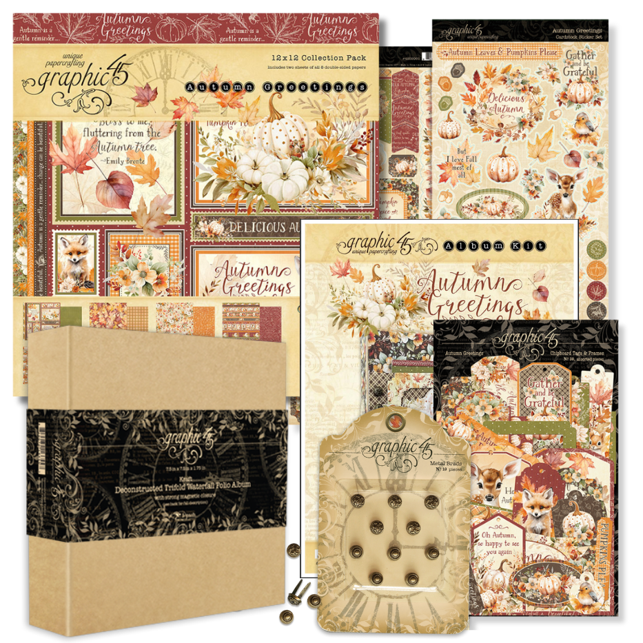 Graphic 45 Autumn Greetings Album Kit