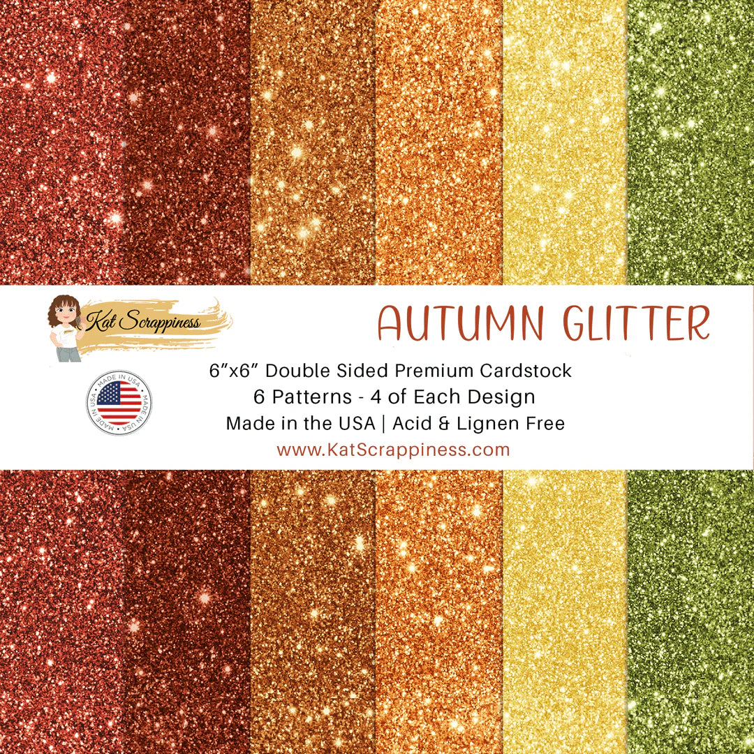 Kat Scrappiness Autumn Faux Glitter 6x6 Paper Pad