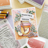 Pinkfresh Studio  Autumn Sips Stamp, Die & Stencil Bundle
