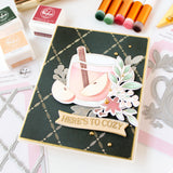 Pinkfresh Studio  Autumn Sips Stamp, Die & Stencil Bundle