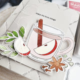 Pinkfresh Studio  Autumn Sips Stamp, Die & Stencil Bundle