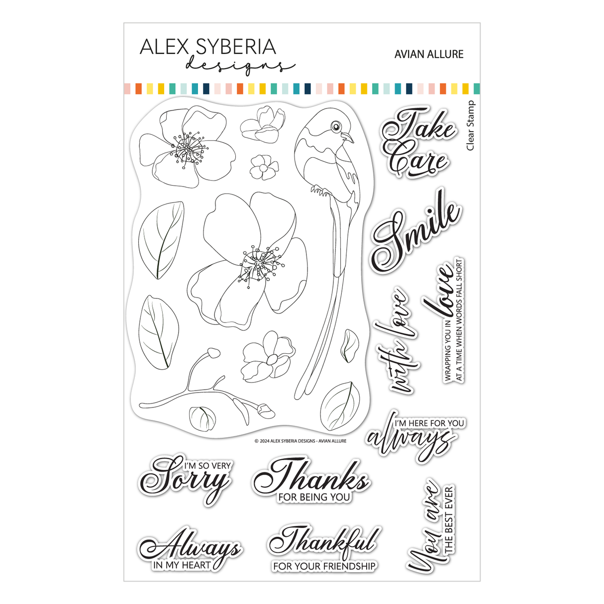 Alex Syberia Designs Avian Allure Stamp Set 6*8