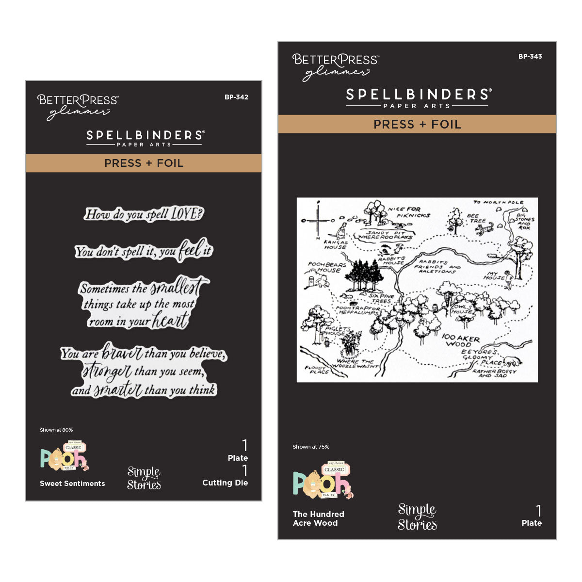 Spellbinders Say Cheese Classic Pooh Baby Press + Foil Plate & Die Bundle