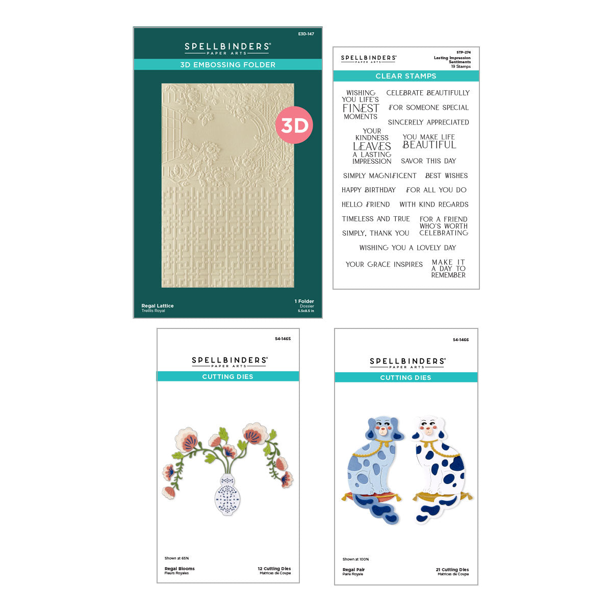 Spellbinders Regal Reflections Dies, 3D Folder & Stamp Bundle