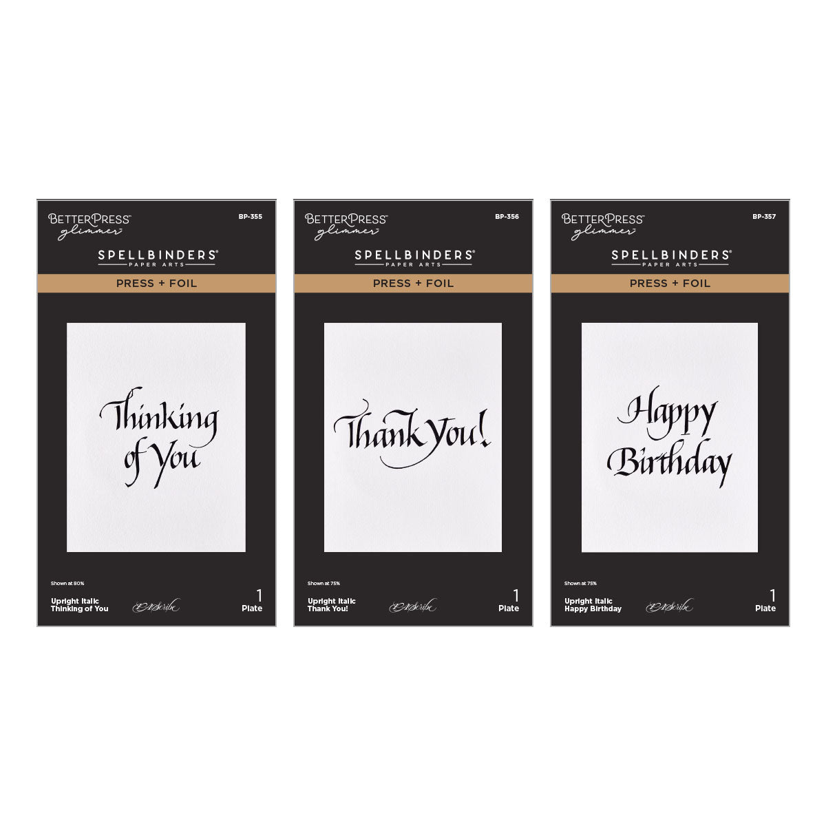 Spellbinders Upright Italic Everyday Sentiments Press + Foil Bundle by Paul Antonio