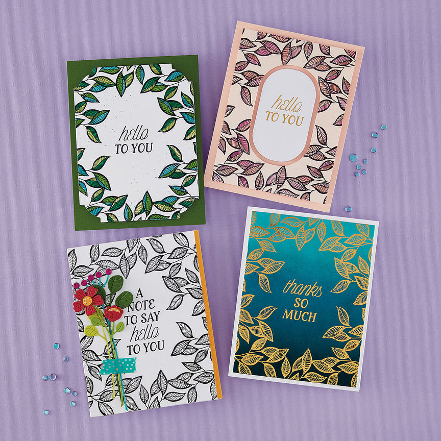 Spellbinders Brighten Foliage Press Plates + Free Gift Stencil - BetterPress Society May 2026