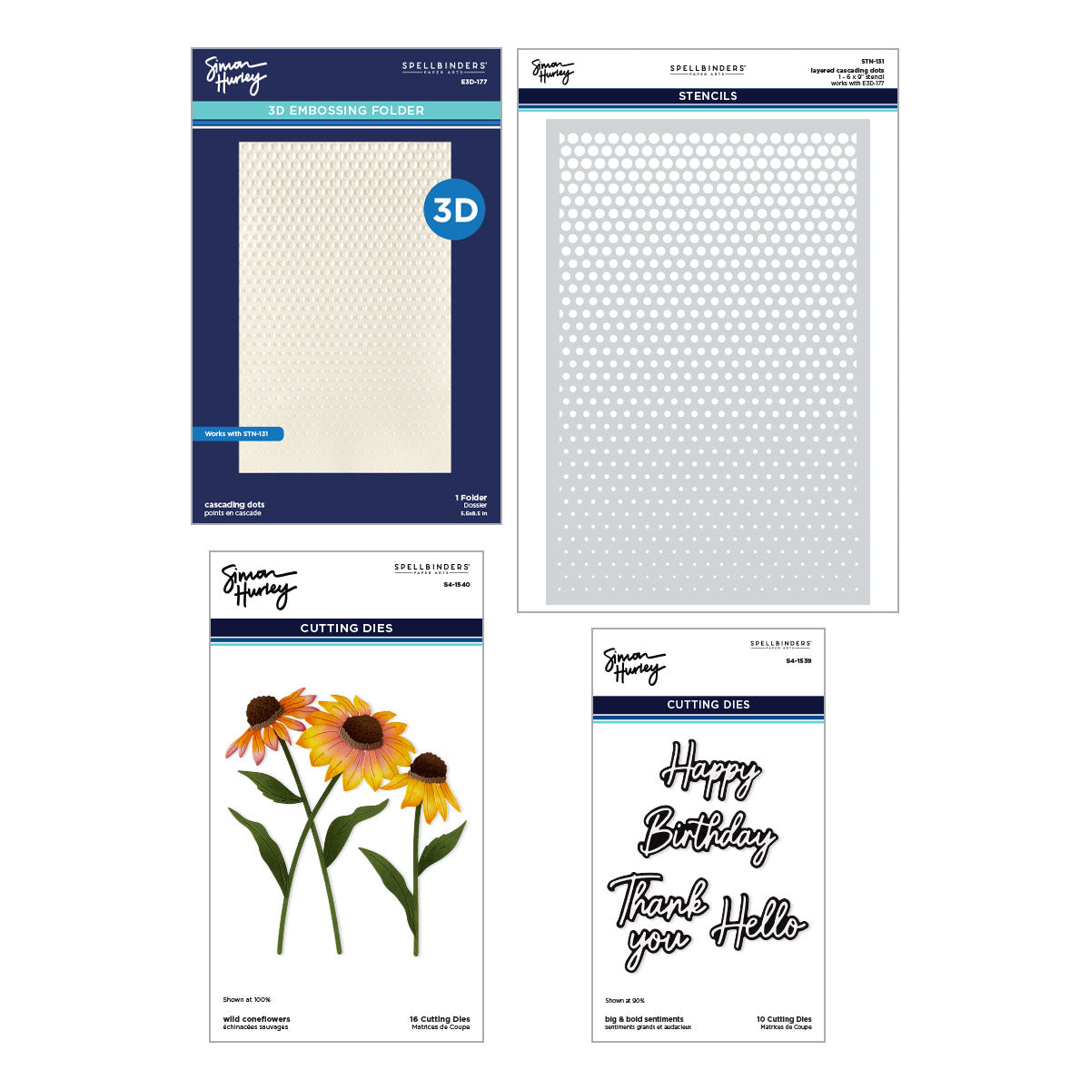 Spellbinders Cascading Cornflowers I Want It All! Bundle by Simon Hurley