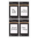 Spellbinders Upright Italic Holiday Sentiments Press + Foil Bundle by Paul Antonio