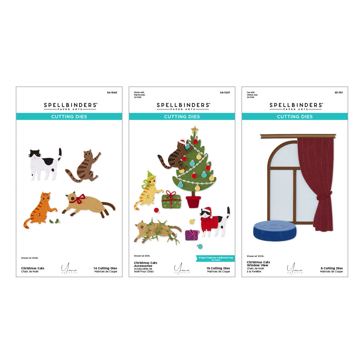 Spellbinders Christmas Cats Die Bundle by Yana Smakula BD-1122