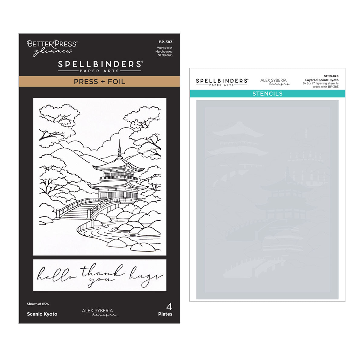 Spellbinders Autumn in Kyoto Press + Foil & Stencil Bundle by Alex Syberia BD-1126