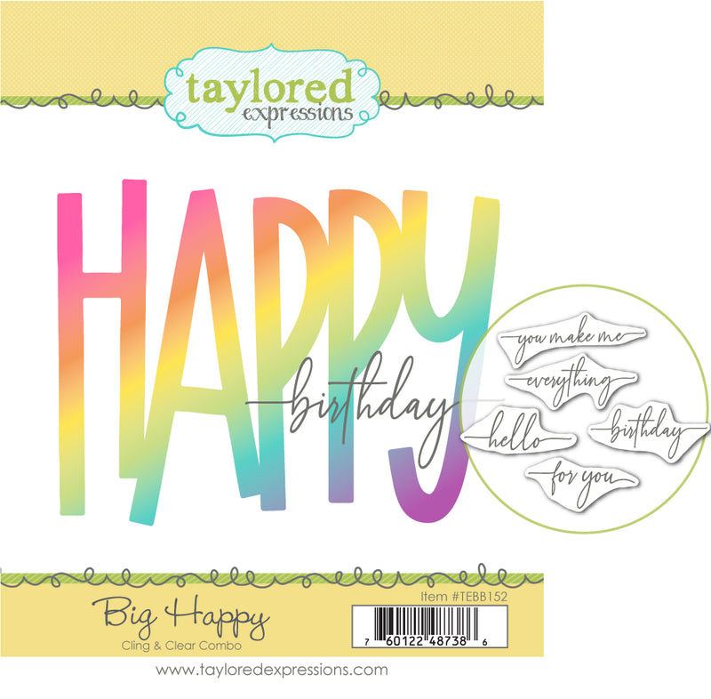 Taylored Expressions Big Happy Cling & Clear Combo