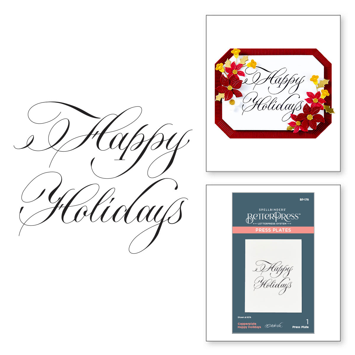 Spellbinders Copperplate Holiday Sentiments BetterPress Plates Bundle from the Copperplate Holiday Sentiments Collection by Paul Antonio