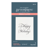 Spellbinders Copperplate Happy Holidays Press Plate from the Copperplate Holiday Sentiments Collection by Paul Antonio