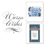 Spellbinders Copperplate Warm Wishes Press Plate from the Copperplate Holiday Sentiments Collection by Paul Antonio