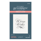 Spellbinders Copperplate Warm Wishes Press Plate from the Copperplate Holiday Sentiments Collection by Paul Antonio