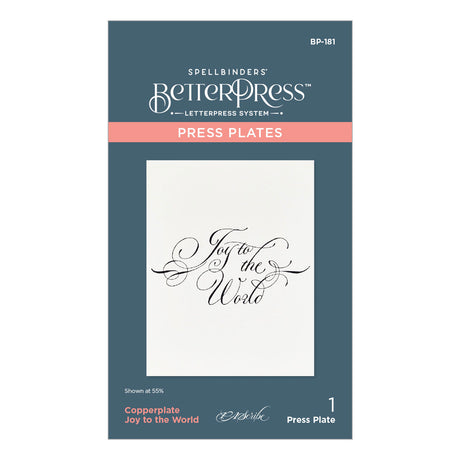 Spellbinders Copperplate Joy to the World Press Plate from the Copperplate Holiday Sentiments Collection by Paul Antonio