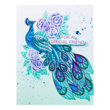 Spellbinders Elegant Peacock Press Plate & Die Set from the Peacock Paradise Collection by Dawn Bibby