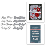 Spellbinders Sending Joy Sentiments Press Plate & Die Set from the Home for the Holidays Collection