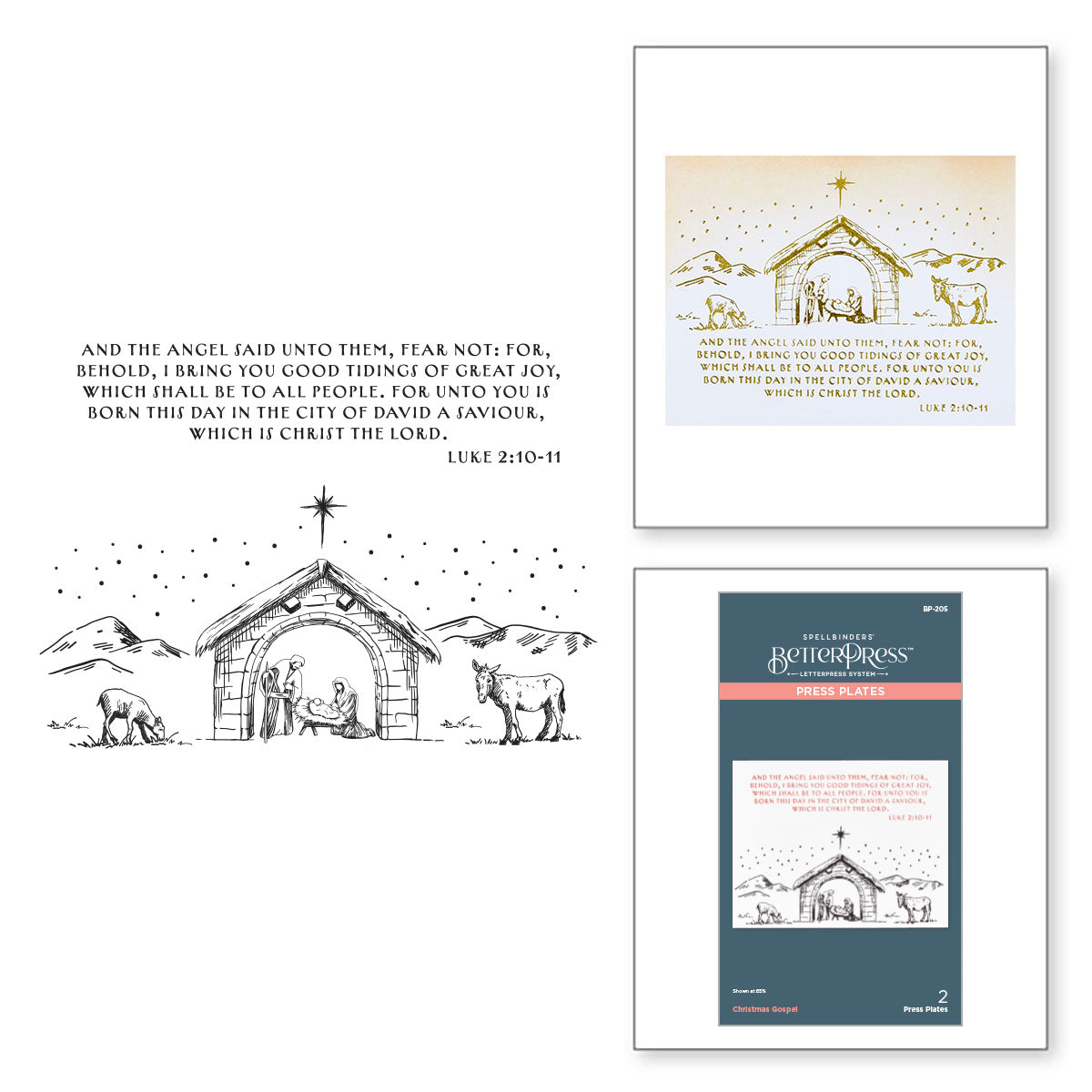 Spellbinders Christmas Gospel Press Plates from the Home for the Holidays Collection