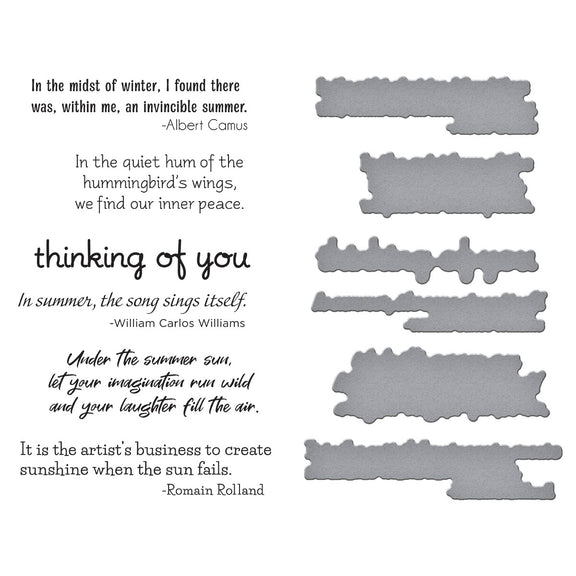 Spellbinders Summer Solstice Garden Sentiments BetterPress Plate & Die Set from the Summer Solstice Garden Collection by Susan Tierney-Cockburn