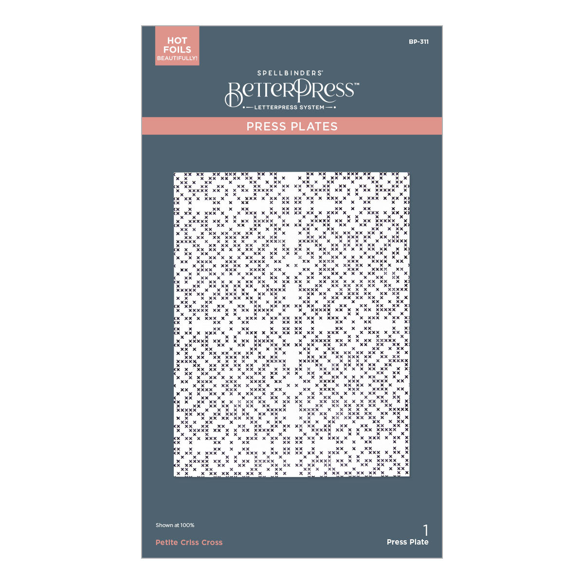 Spellbinders Petite Criss Cross Press Plate from the Merry Moments Collection