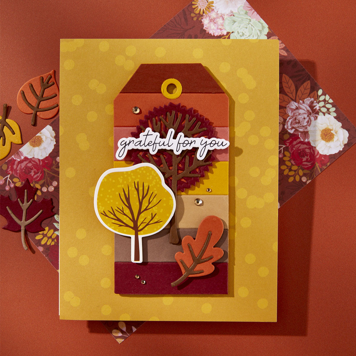 Spellbinders Autumn Sentiments BetterPress Plate & Die Set from the Autumn Archives Collection by Kelly Bangs
