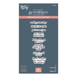 Spellbinders Ski-son's Greetings Sentiments BetterPress Plate & Die Set from the Ski-son's Greetings Collection by Simon Hurley