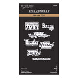Spellbinders Classic Mouse Happy Sentiments Press + Foil Plate & Die Set