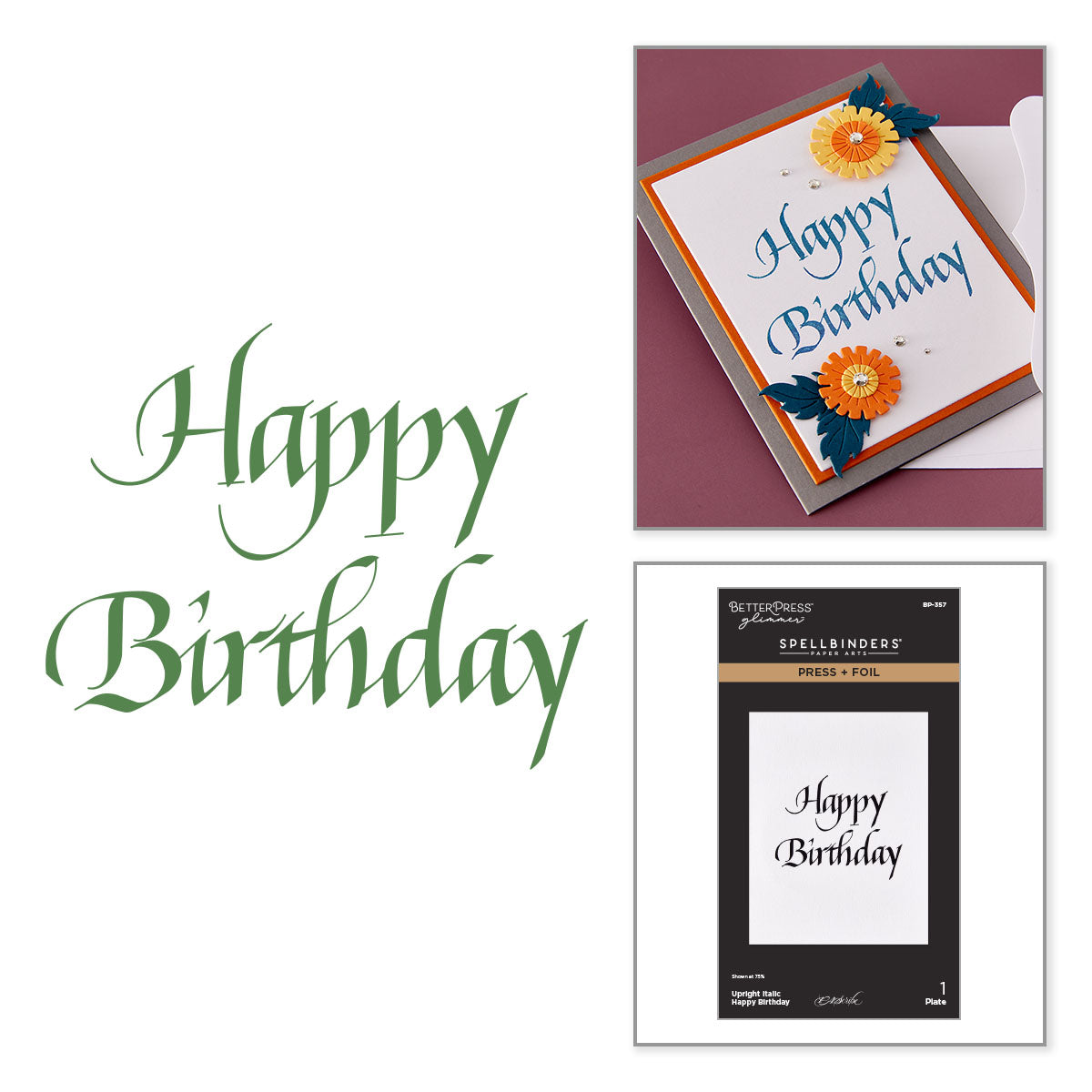 Spellbinders Upright Italic Everyday Sentiments Press + Foil Bundle by Paul Antonio