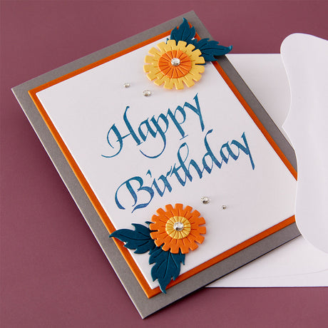 Spellbinders Upright Italic Happy Birthday Press + Foil Plate by Paul Antonio