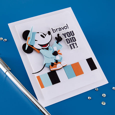 Spellbinders Classic Mouse Graduation Sentiments Press + Foil Plate & Die Set