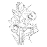 Spellbinders Tulips and Daffodils Press + Foil Plate and Stencil Bundle by Yana Smakula