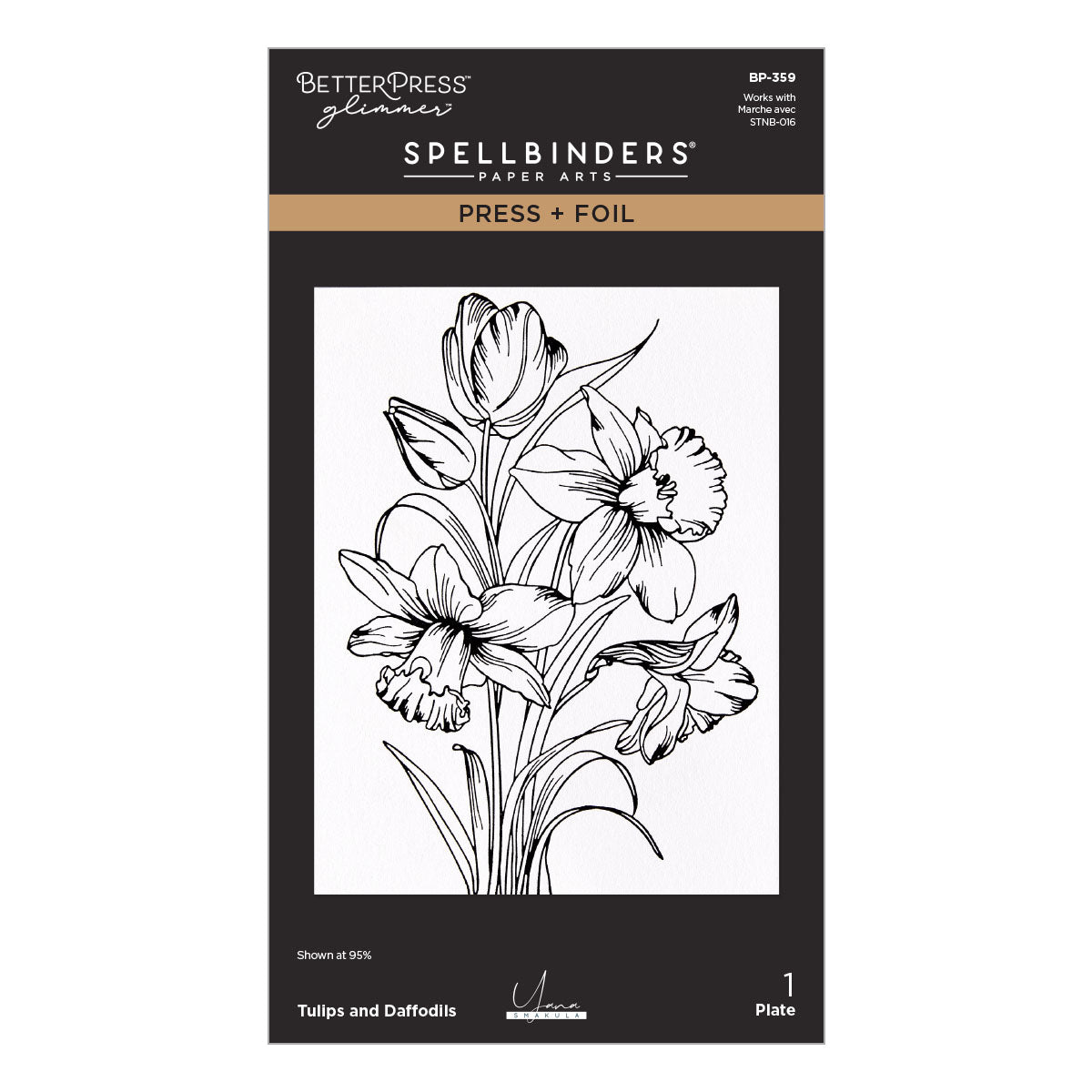 Spellbinders Tulips and Daffodils Press + Foil Plate and Stencil Bundle by Yana Smakula