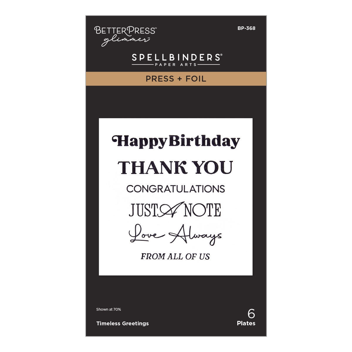 Spellbinders Timeless Greetings Press + Foil Plates