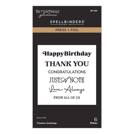 Spellbinders Timeless Greetings Press + Foil Plates