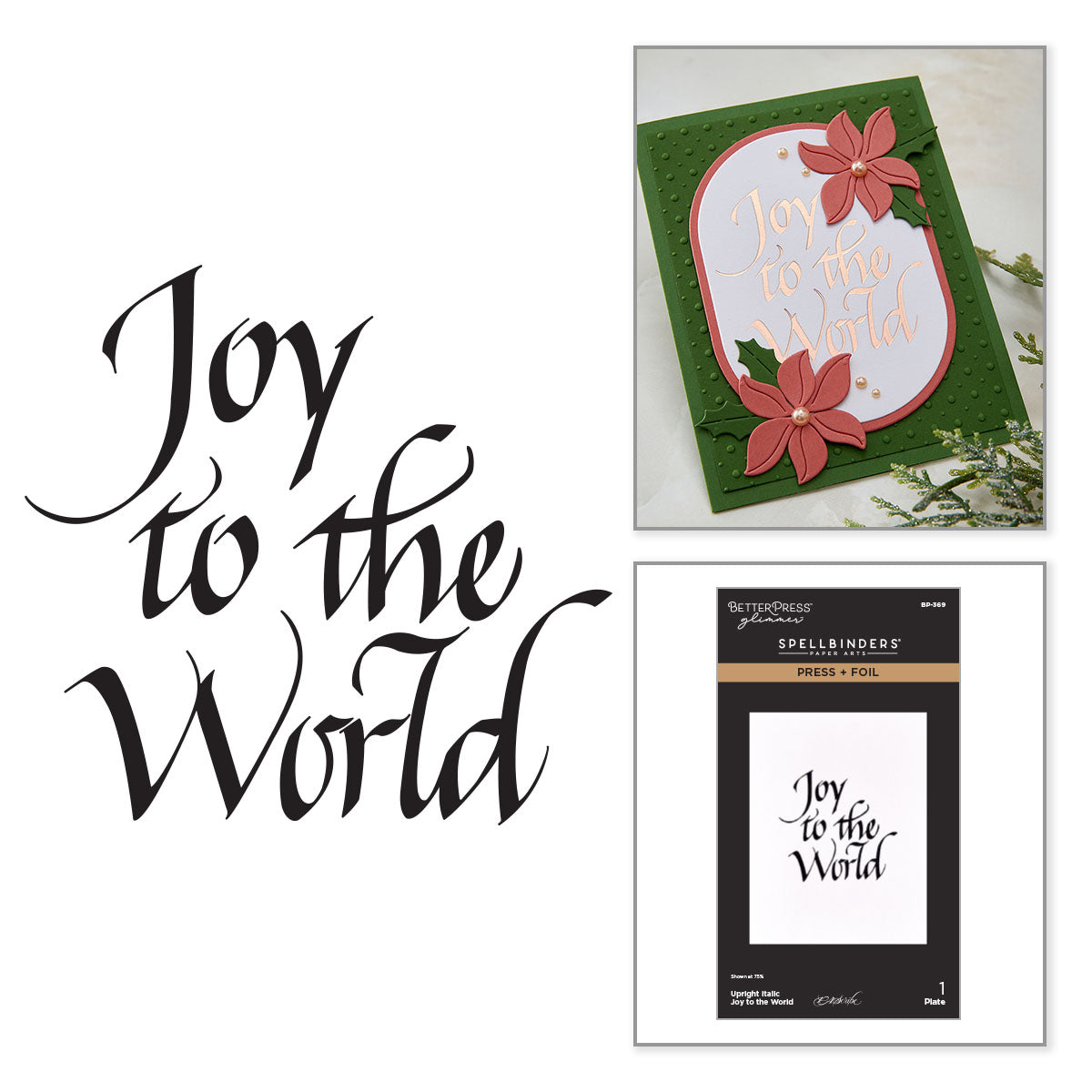 Spellbinders Upright Italic Holiday Sentiments Press + Foil Bundle by Paul Antonio