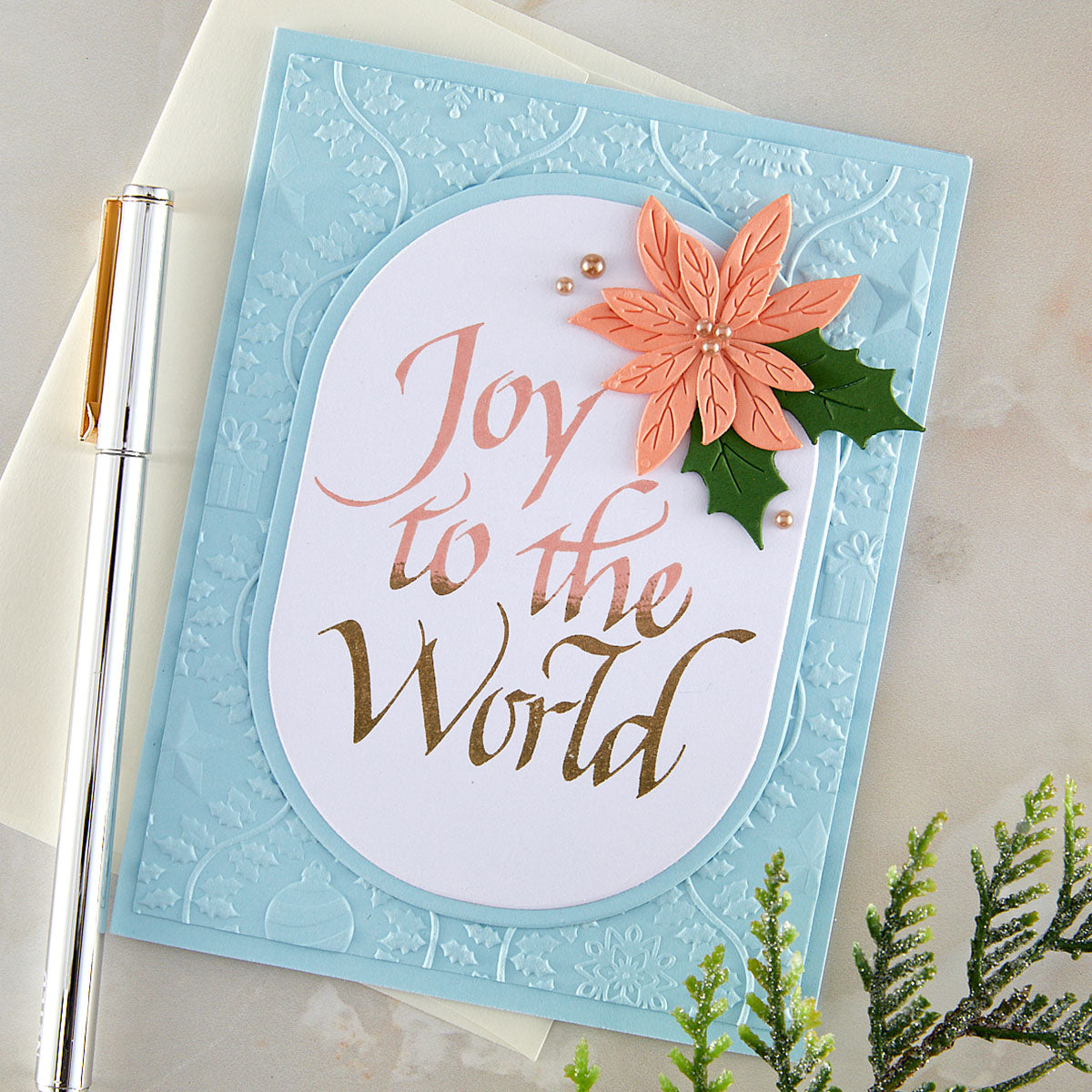 Spellbinders Upright Italic Holiday Sentiments Press + Foil Bundle by Paul Antonio