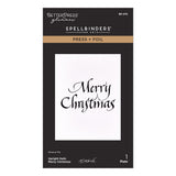 Spellbinders Upright Italic Holiday Sentiments Press + Foil Bundle by Paul Antonio