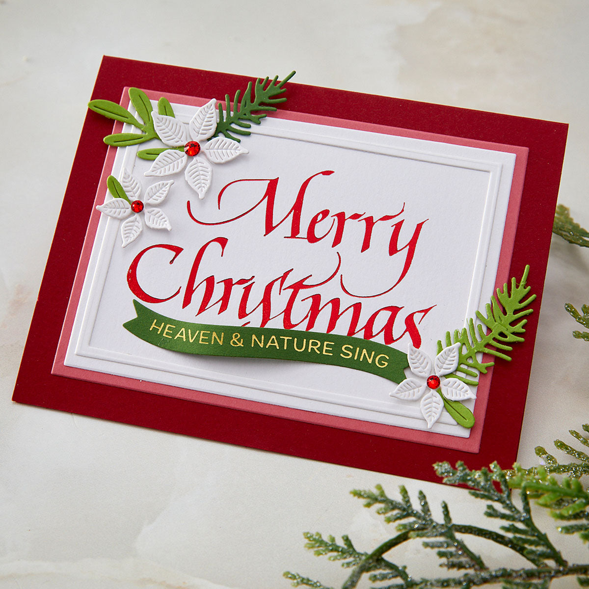 Spellbinders Upright Italic Holiday Sentiments Press + Foil Bundle by Paul Antonio
