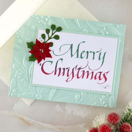 Spellbinders Upright Italic Holiday Sentiments Press + Foil Bundle by Paul Antonio