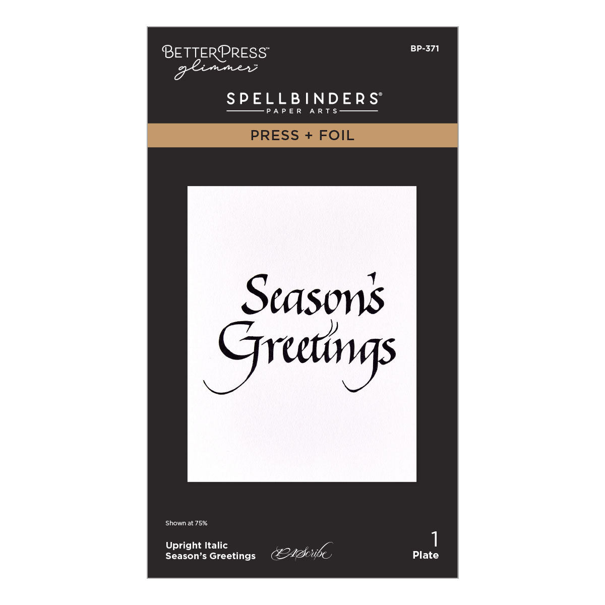 Spellbinders Upright Italic Holiday Sentiments Press + Foil Bundle by Paul Antonio