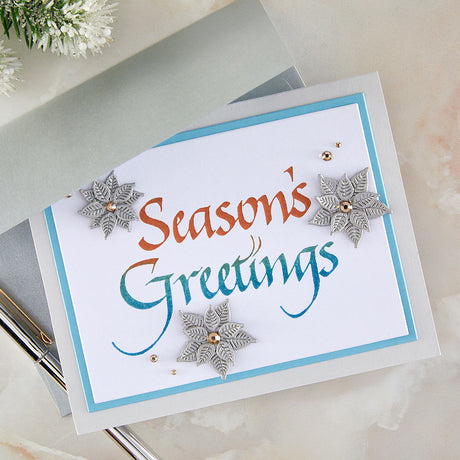 Spellbinders Upright Italic Holiday Sentiments Press + Foil Bundle by Paul Antonio
