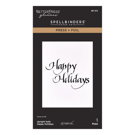 Spellbinders Upright Italic Holiday Sentiments Press + Foil Bundle by Paul Antonio