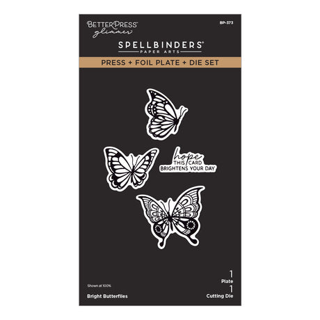 Spellbinders Bright Butterflies Press + Foil Plate & Die Set