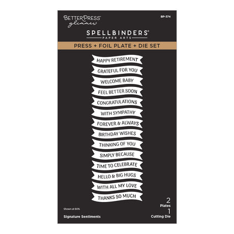 Spellbinders Signature Sentiments Press + Foil Plate & Die Set - 9/23 Consumer Launch