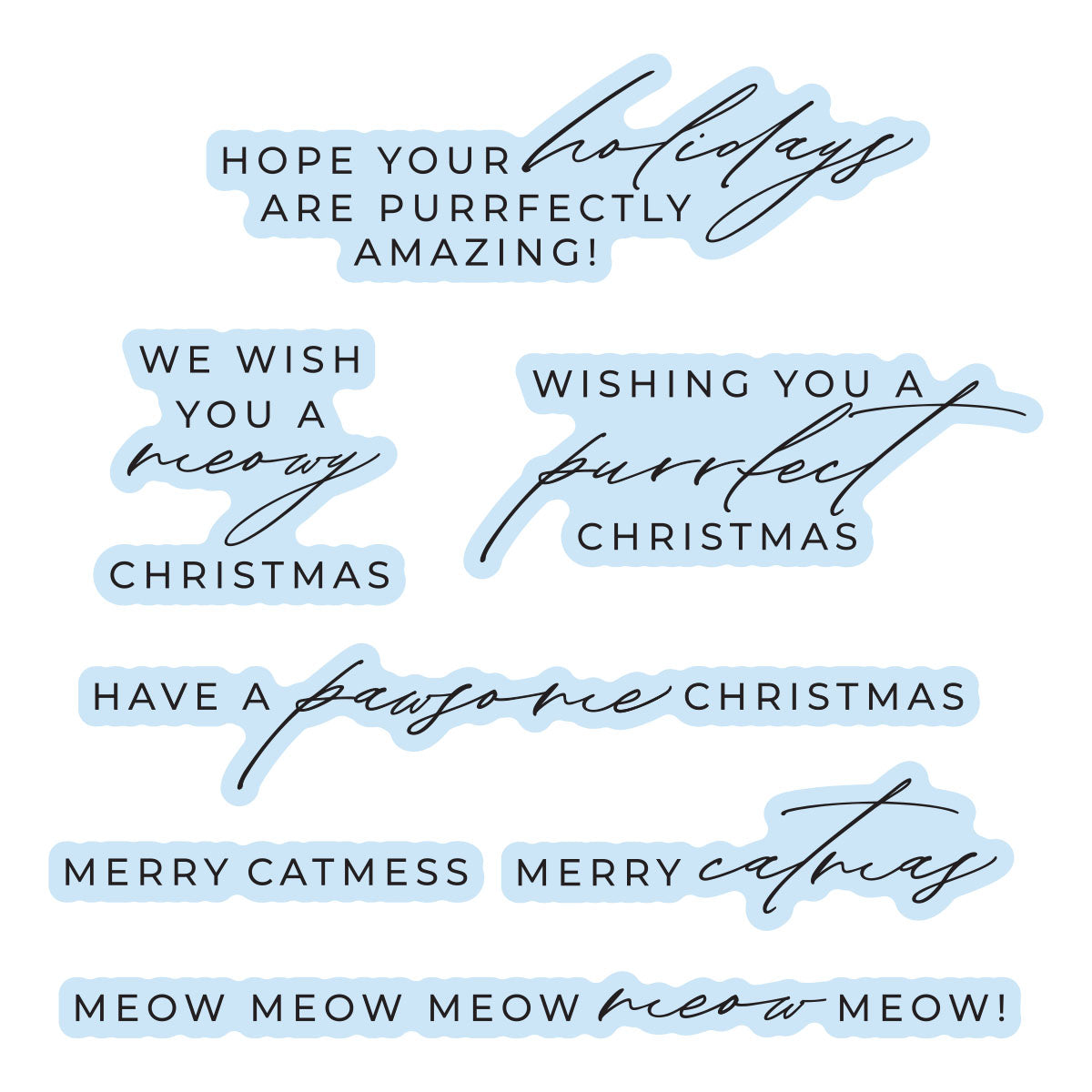 Spellbinders Meowy Christmas Sentiments Press + Foil Plates & Die Set by Yana Smakula BP-375