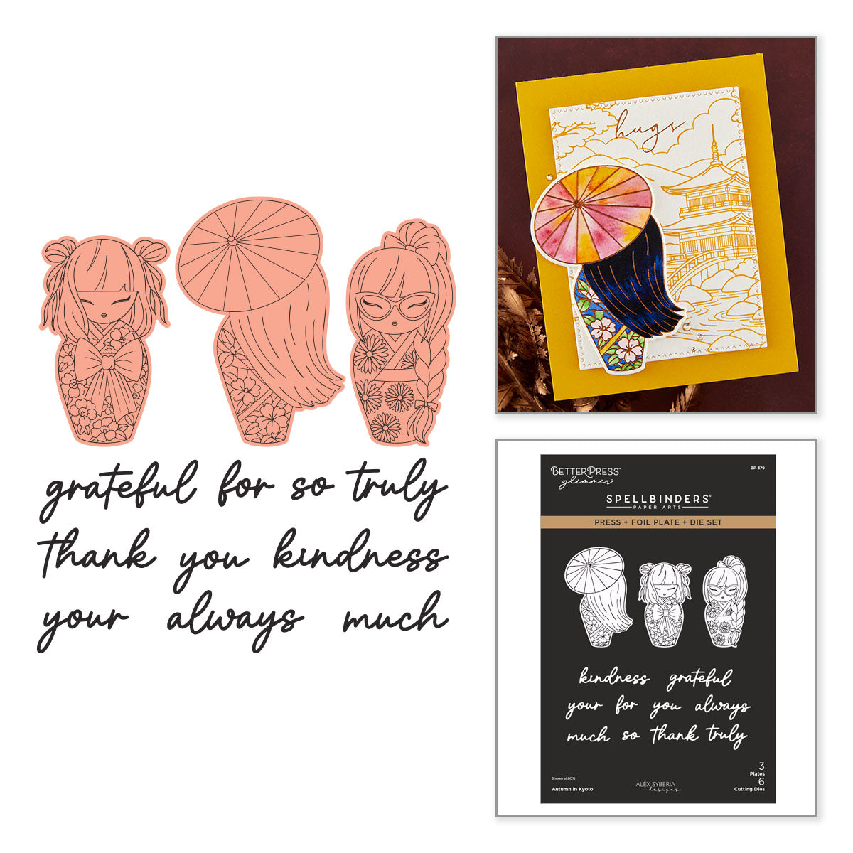 Spellbinders Autumn in Kyoto Press + Foil Plate & Die Set by Alex Syberia BP379