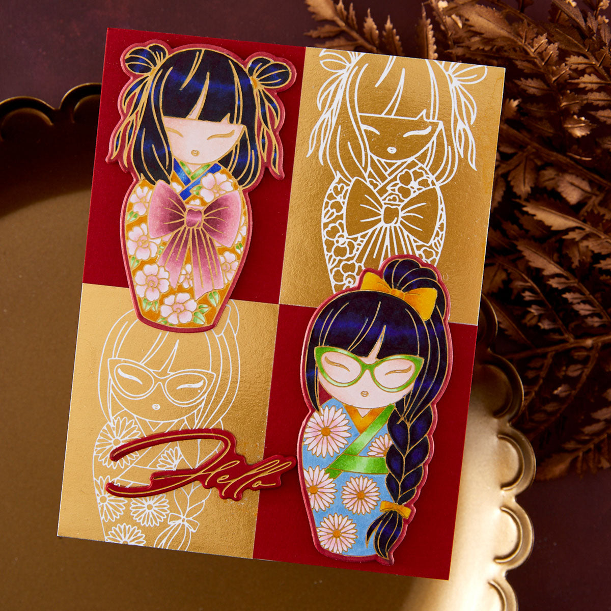 Spellbinders Autumn in Kyoto Press + Foil Plate & Die Set by Alex Syberia BP379