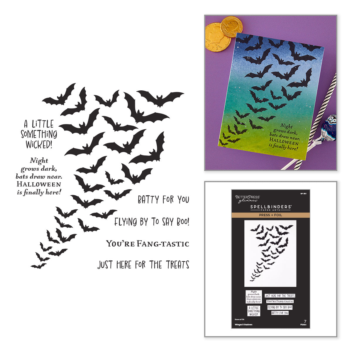 Spellbinders Winged Shadows Press & Foil Plates