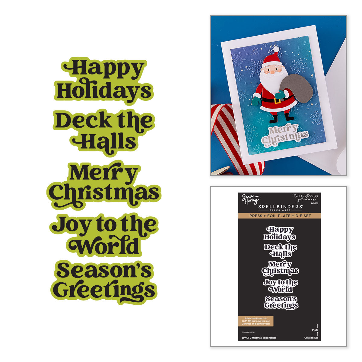 Spellbinders Joyful Christmas Sentiments Press + Foil Plate & Die Set by Simon Hurley - 9/23 Consumer Launch